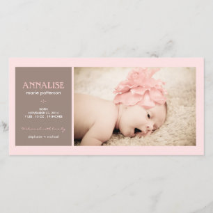 Moment spécial Photo bébé fille Faire-part de nais