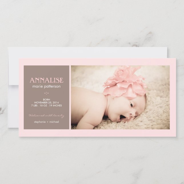 Moment spécial Photo bébé fille Faire-part de nais (Devant)