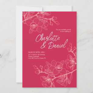 Moments d'orchidée magenta FAIRE-PART DE MARIAGE