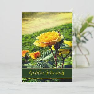 Moments Dorés – Carte Postale Florale de Rose Jaun