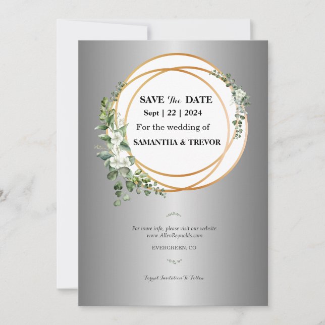 Moments Dorés : Notre Faire-Part de Save the Date (Devant)