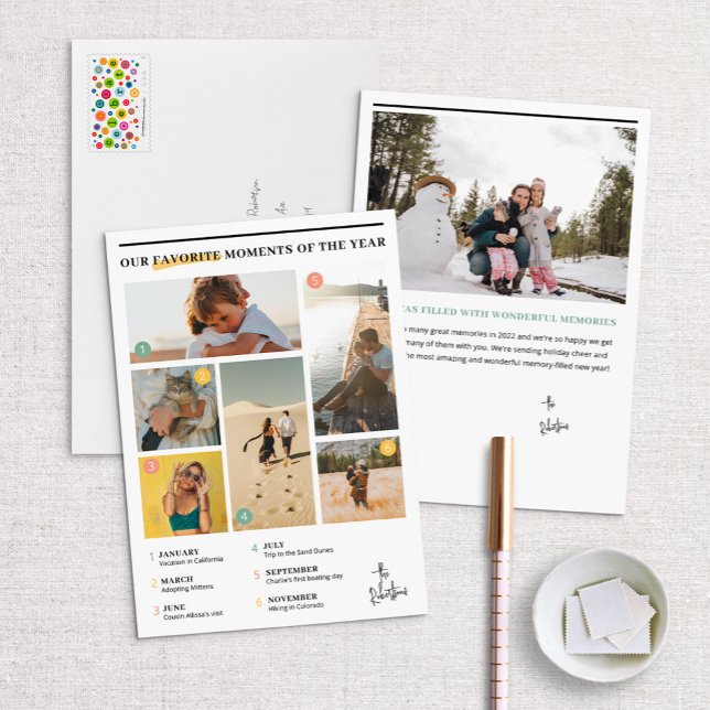 Moments favoris Année en révision Carte de vacance (Créateur téléchargé)