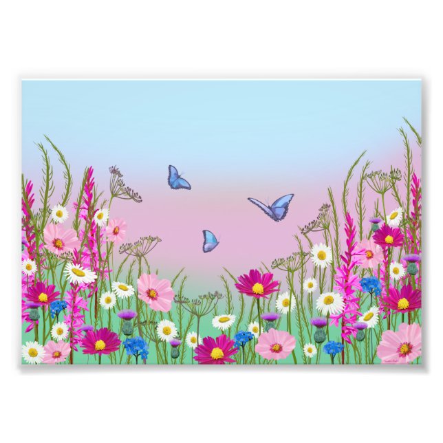 Moments in Bloom flower meadow garden wall poster (Devant)