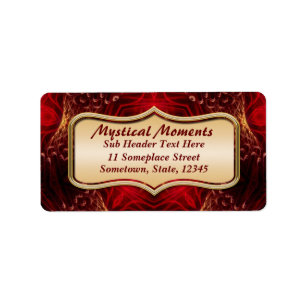Moments mystiques Red Fractal Art Étiquette de adr