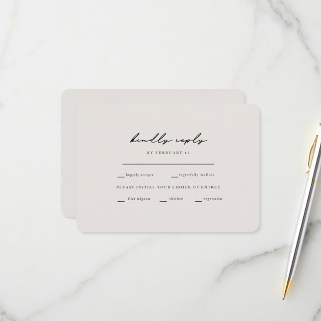 Moments simples Options de dîner beige RSVP arrond (Devant/Arrière en situation)