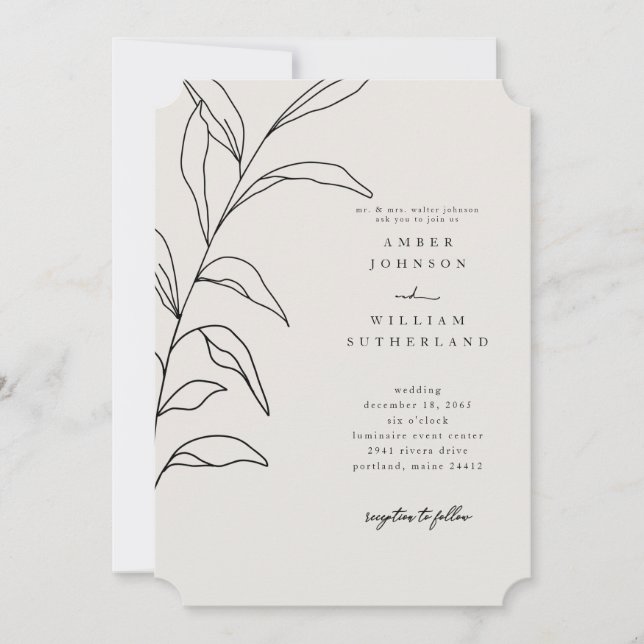 Moments simples Parents Ticket Stem Invitation (Devant)