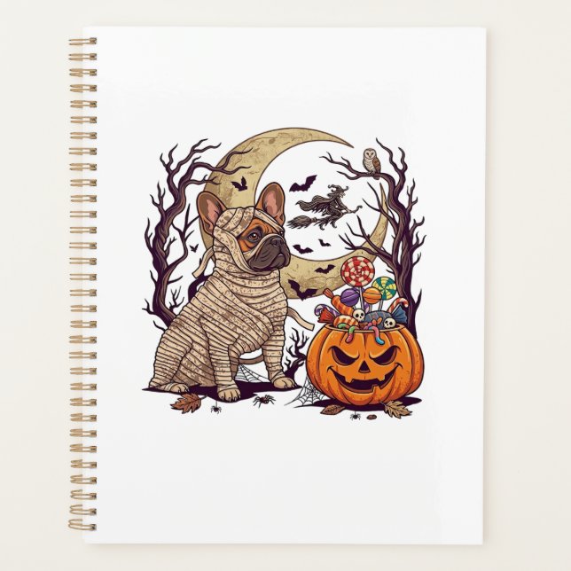 Momie d'Halloween Bouledogue Français Citrouille B (Devant)