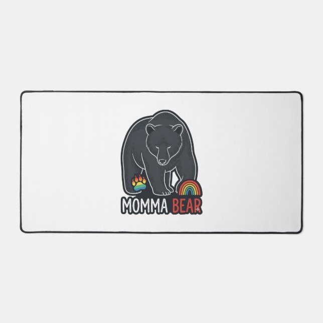 Momma Bear Arc-en-ciel Design de T-shirt avec Grav (Recto)