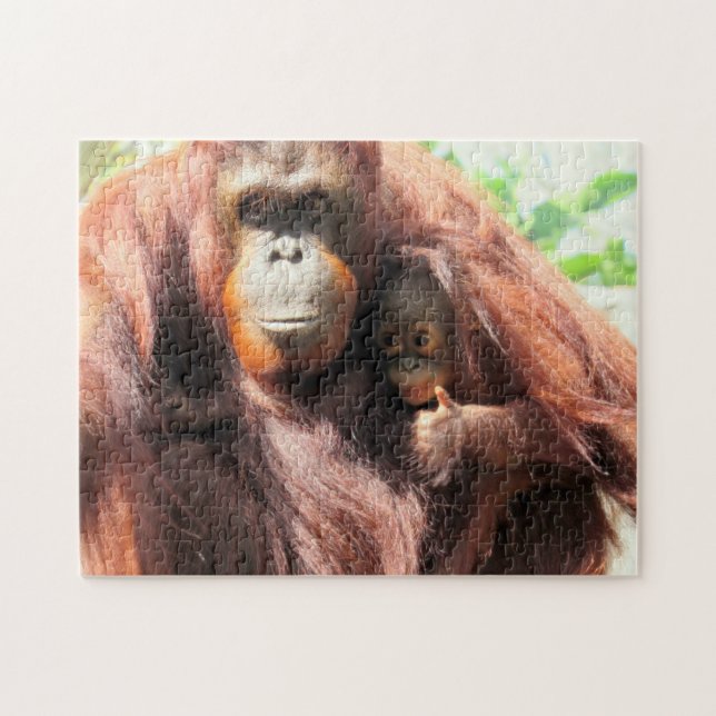 Momma et bébé Puzzle Orangutan (Horizontal)
