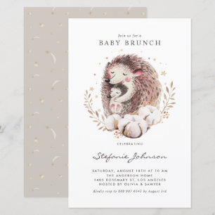 Mommy and Baby Hedgehog Baby Brunch Invitation