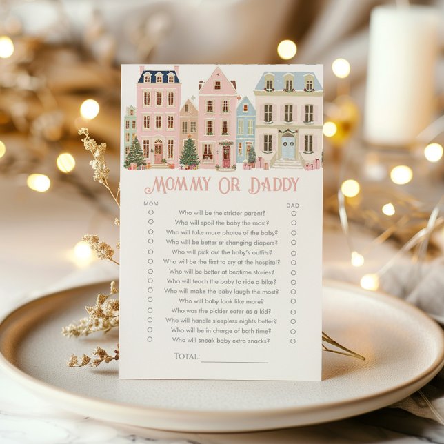 Mommy or Daddy Christmas Village Baby shower game (Créateur téléchargé)