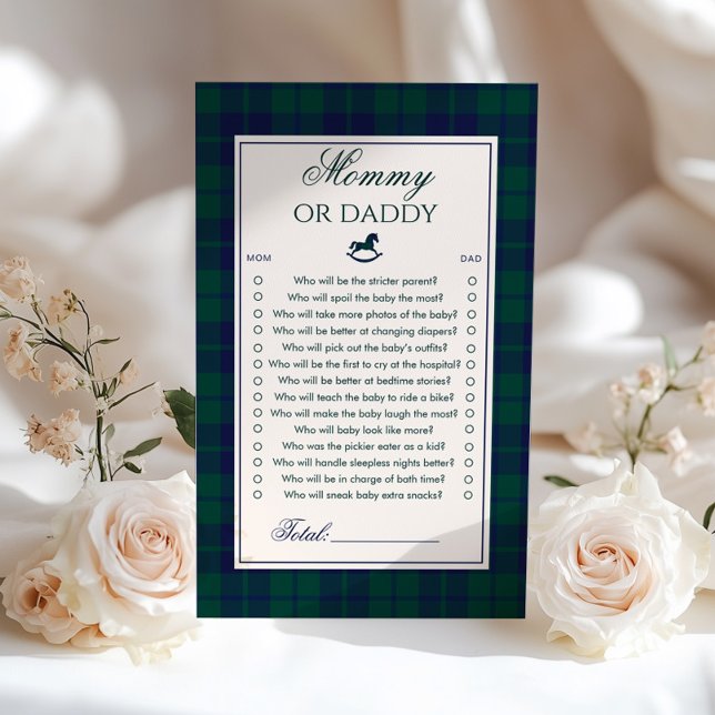 Mommy or Daddy Rocking horse Navy Plaid game (Créateur téléchargé)
