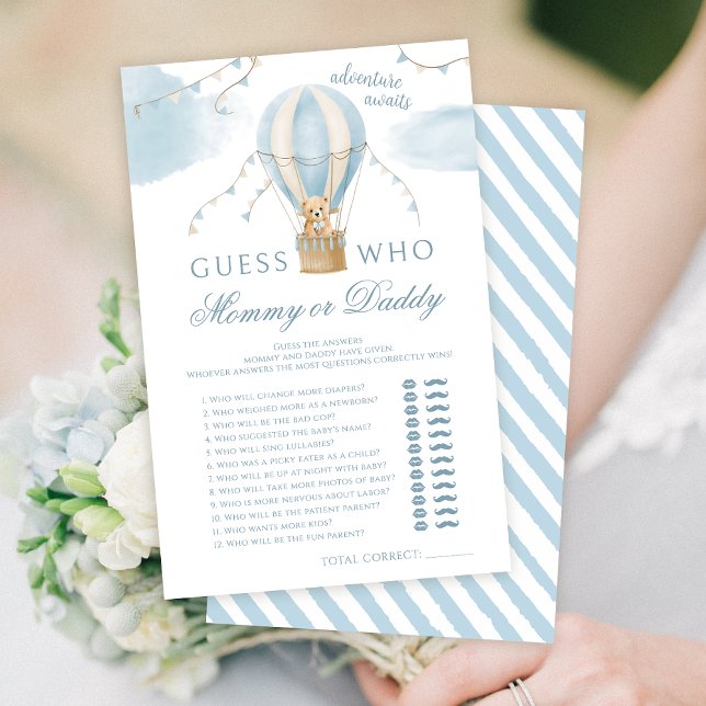 Mommy ou papa Ballon d'air ours baby shower jeux (Créateur téléchargé)