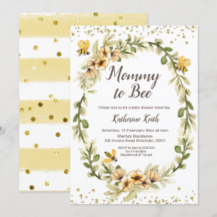 Mommy to Bee Baby shower Invitation