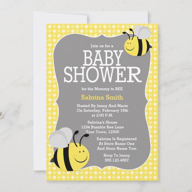 Mommy to Bee Baby shower Invitation (Devant)