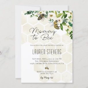 Mommy to Bee Baby shower Invitation