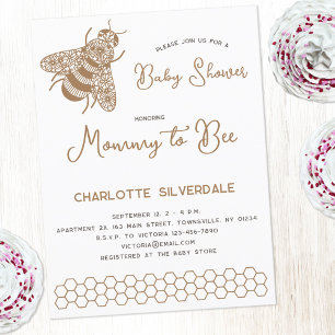 Mommy to Bee Baby shower Invitation