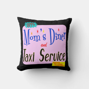 Moms Diner et service de taxi Coussin rétro