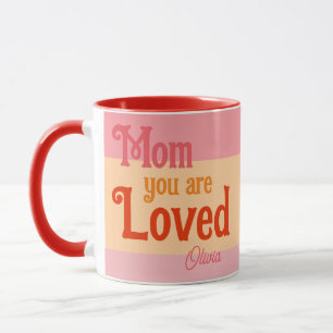 Moms tasse rétro tendance pour son rose chic
