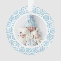 Mon 1er ornement acrylique de flocon de neige bleu