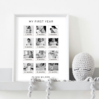 Mon affiche de première année Noir et blanc