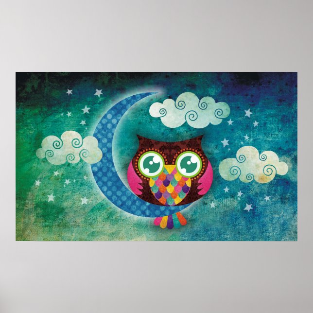 Mon affiche du hibou croissant (Devant)