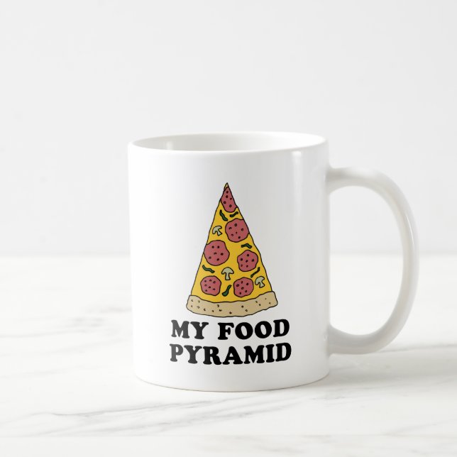 Mon alimentation Pyramide Pizza Cartoon Mug (Droite)