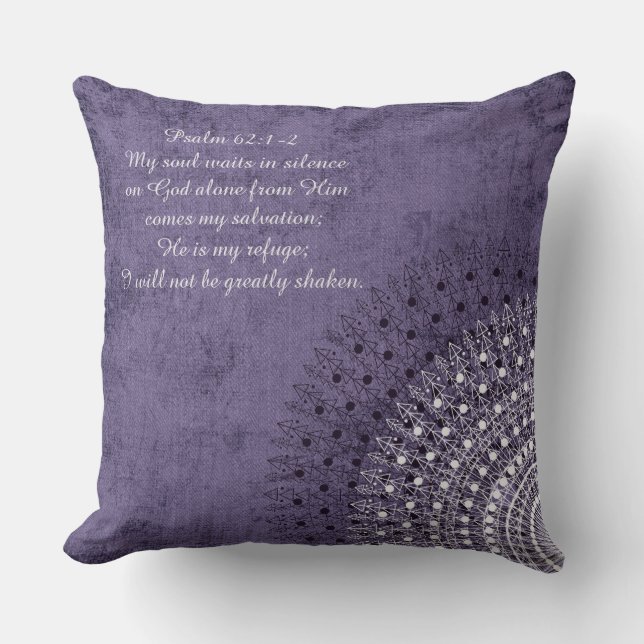 Mon âme attend le Psaume Purple Coussin Doily (Recto)