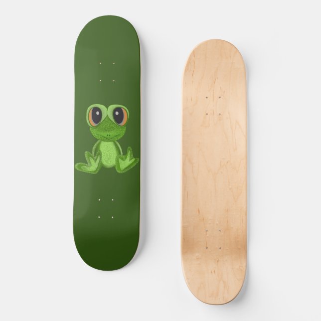 Mon ami Green Frog Skateboard Deck (Recto)