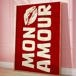 Mon Amour Impression de Typographie Rétro Amour