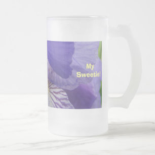 Mon amour ! Mugs en verre dépoli Iris violets