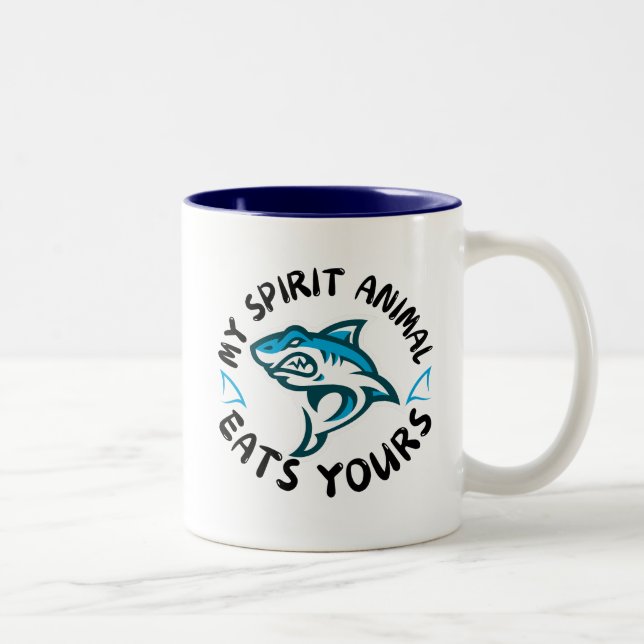 mon animal d'esprit mange votre requin requin mug (Droit)