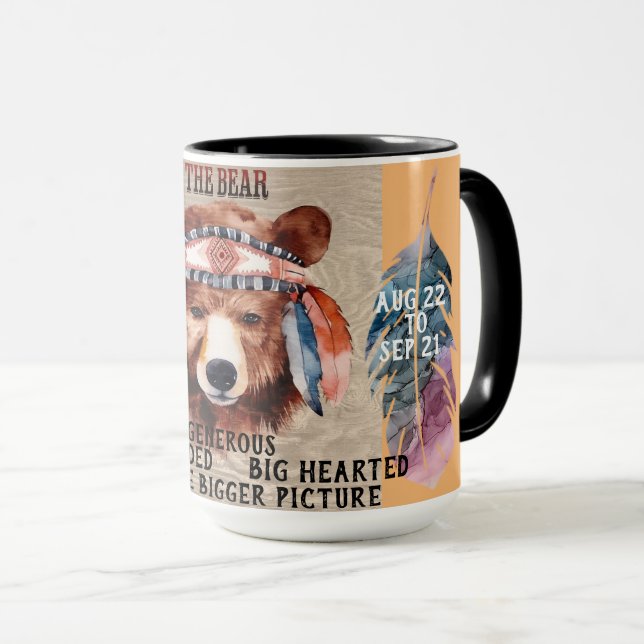 "Mon animal spirituel" Tasse à café Ourse (Devant droit)