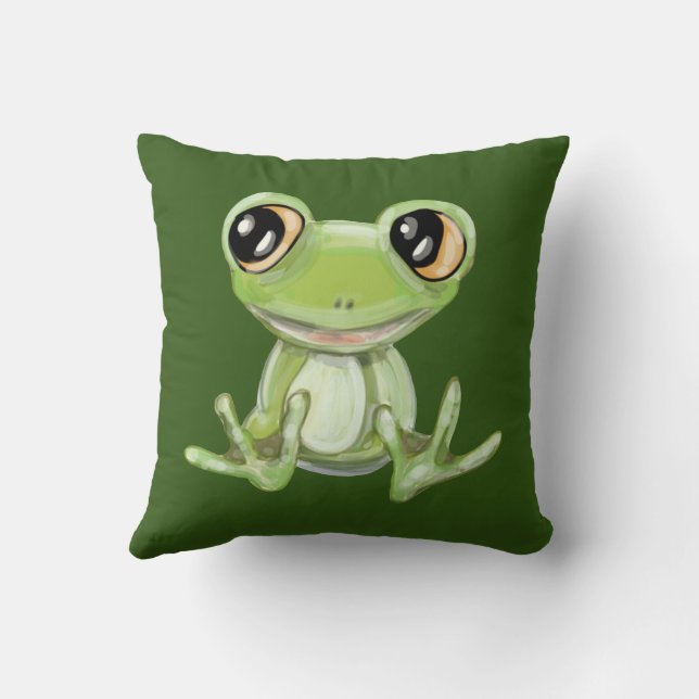 Mon autre oreiller de lancer ami grenouille verte (Verso)