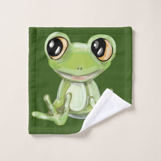 Mon autre serviette de lavage ami grenouille verte (Gant de toilette)