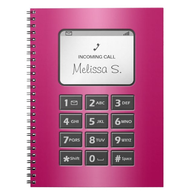 Mon autre téléphone - carnet fuchsia (Devant)