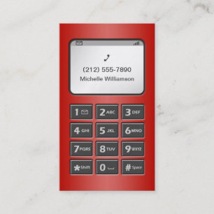 Mon autre téléphone - cartes de visite rouges