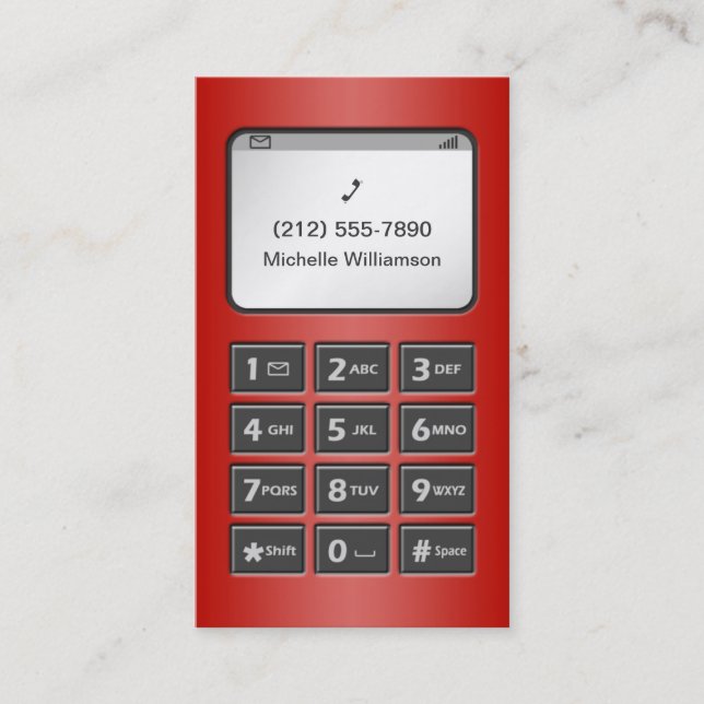 Mon autre téléphone - cartes de visite rouges (Devant)