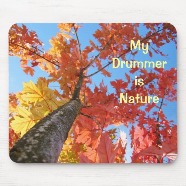 Mon batteur est la nature ! tapis de souris Feuill (Devant)