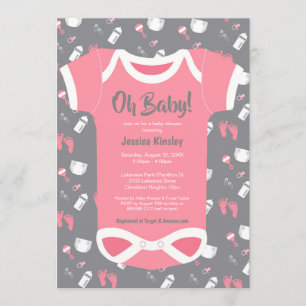 Mon bébé ! Boîtier bébé fille invitation douche
