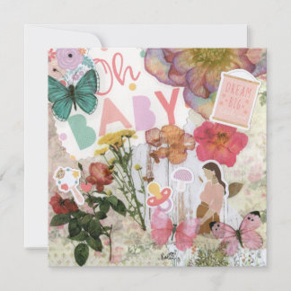 Mon bébé ! Carte de voeux baby shower plat