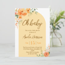 Mon bébé ! Elégante Invitation Baby shower Floral