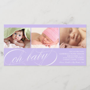 Mon bébé Faire-part de naissance pourpre