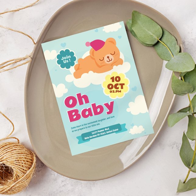 Mon bébé ! Invitation Baby shower Cute À Thème Our (Créateur téléchargé)
