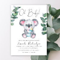 Mon bébé ! Invitation Baby shower de l'ours Koala