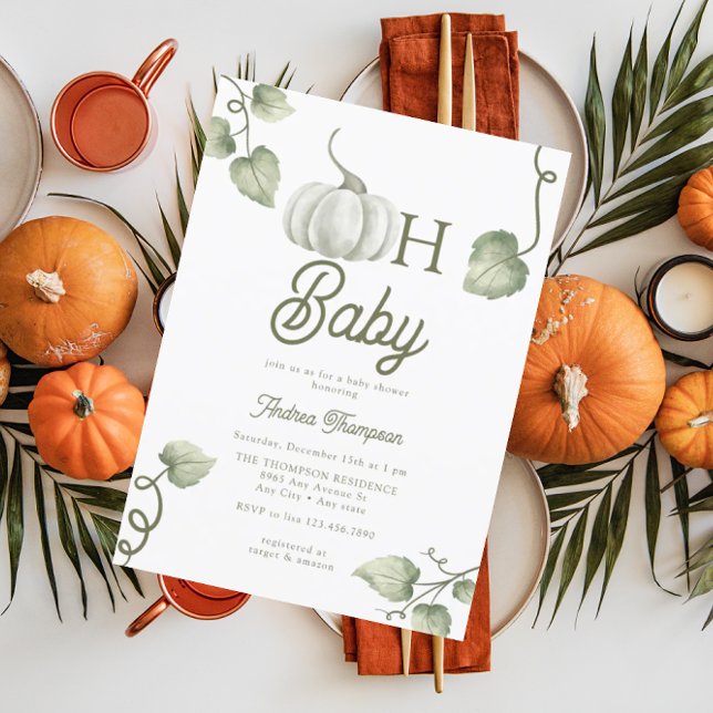 Mon bébé | Invitation citrouille Baby shower (Créateur téléchargé)