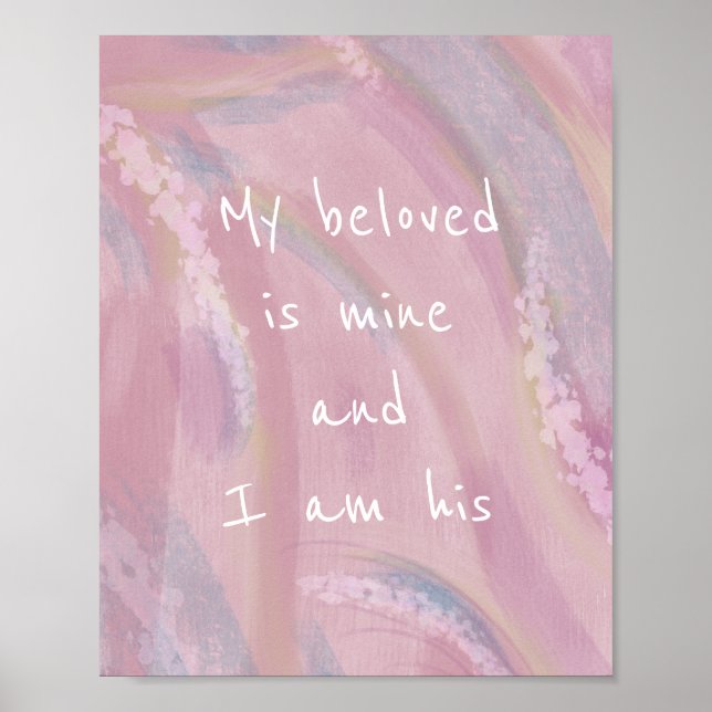 Mon bien-aimé Boho Aquarelle Poster chrétien (Devant)