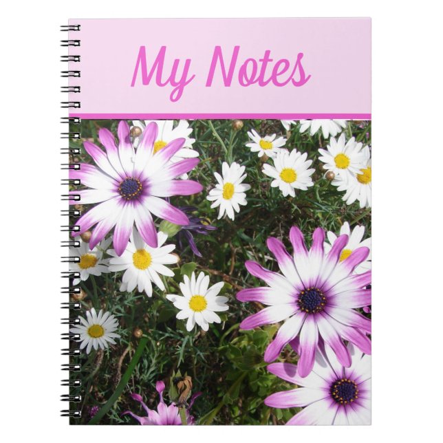 Mon cahier de notes Daisy Belle Rose florale Fleur (Devant)
