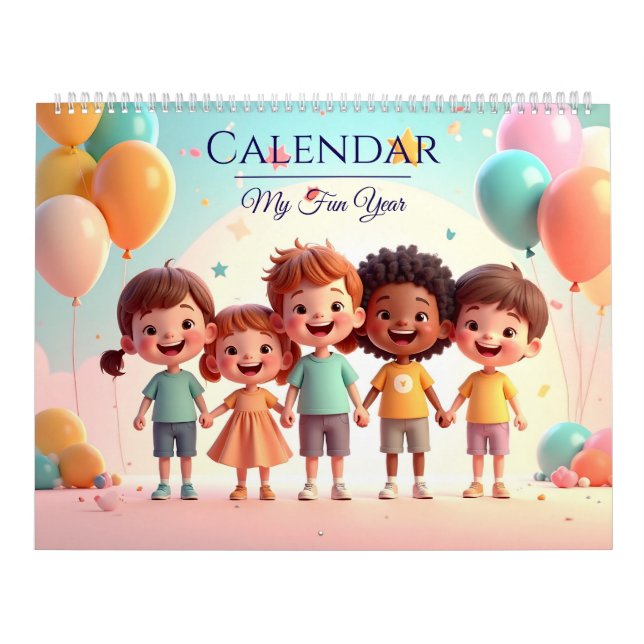 Mon calendrier pour enfants "Année amusante" (Protection)