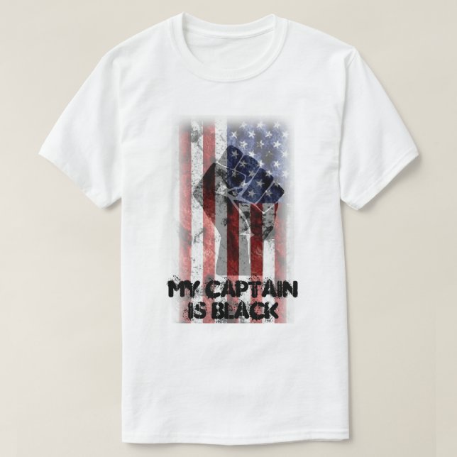 Mon capitaine est un T-shirt noir (Design devant)